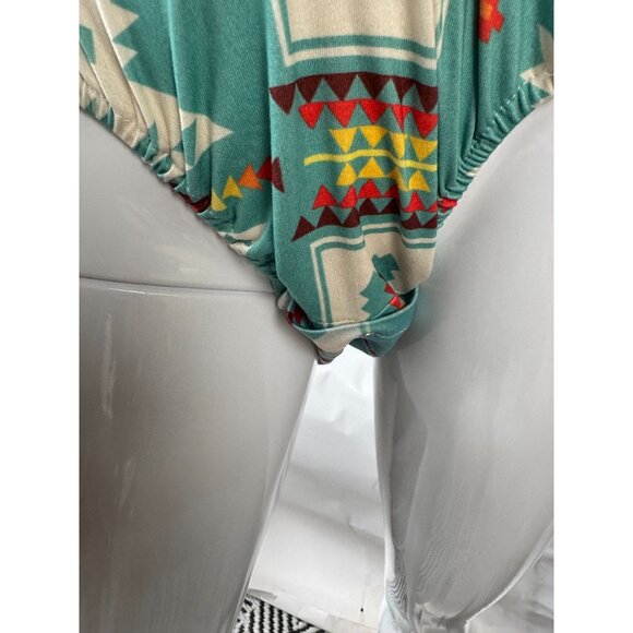 GG Western Wear Aztec Print Long Sleeve Fringe Body Suit - Picture 4 of 16